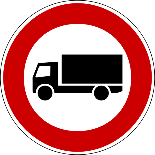 Signo de carretera de camiones